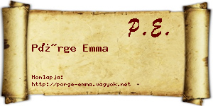 Pörge Emma névjegykártya