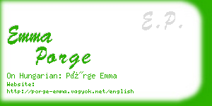 emma porge business card